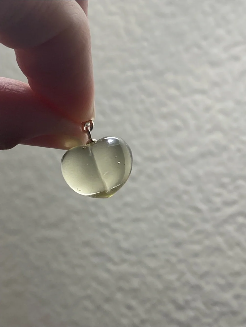 Natural Libyan Desert Glass Heart Charm or Pendant